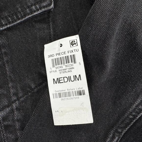 Mode of One Mens Regular Fit Denim Trucker Jacket Black M - Picture 4 of 6